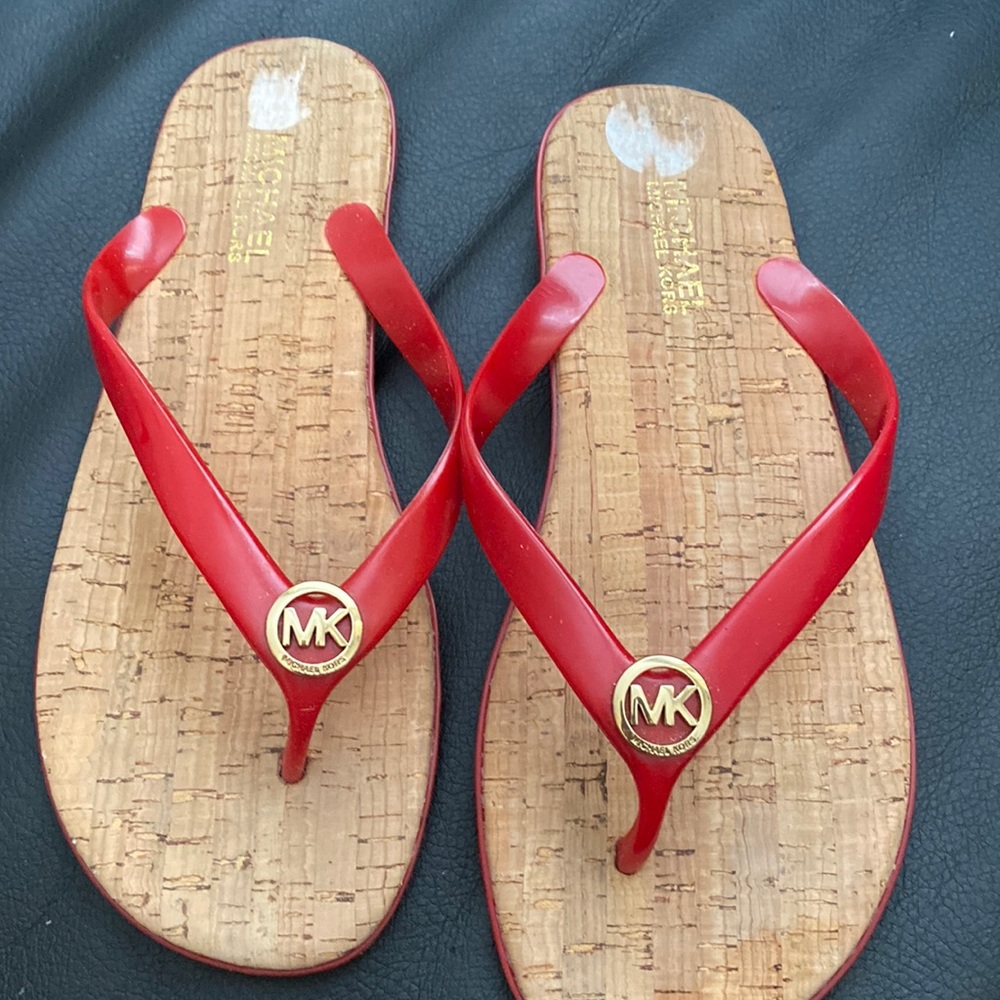 MK red sandals